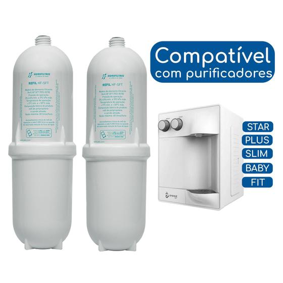 Imagem de Refil Filtro Purificador Água Compatível Soft Everest Kit 2