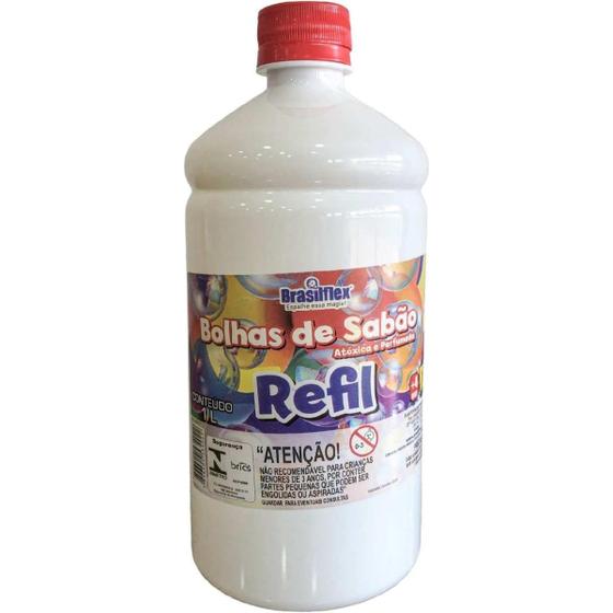 Imagem de Refil Liquido De Bolhas Sabão Maquina Bubble 1l Brasilflex