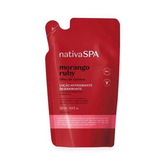 Imagem de Refil Loção Antioxidante Desodorante Corporal Nativa SPA Morango Ruby 350ml