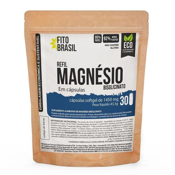 Imagem de Refil Magnésio Bisglicinato 1450Mg 30 Cápsulas Fitobrasil