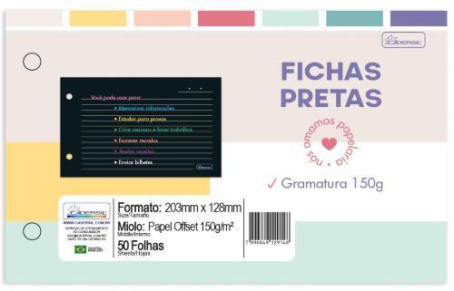 Imagem de Refil Mini Caderno Argolado Fichas Pretas/Pauta Color