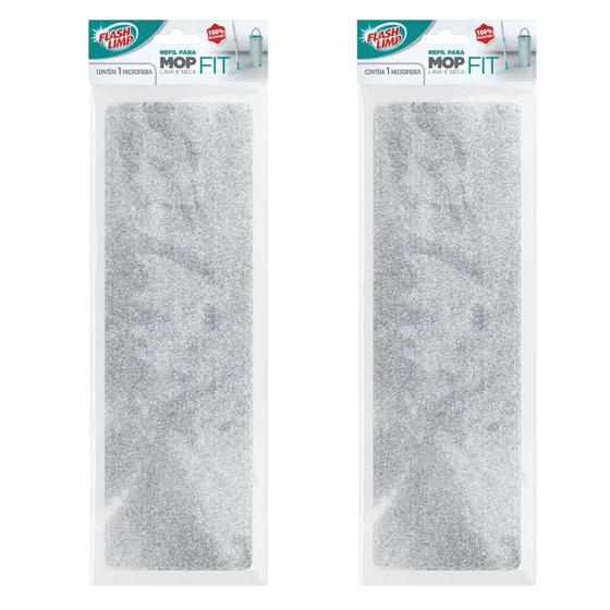 Refil Mop Lava e Seca Fit 2 Unidades MOP6088 Flashlimp Menor preço em Refil Mop Lava e Seca Fit 2 Unidades MOP6088 Flashlimp