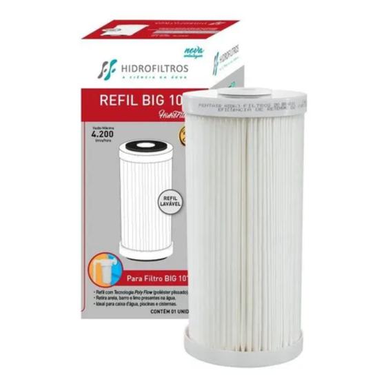 Imagem de Refil P Filtro Big 10  Poly Flow Lavável Hidrofiltros