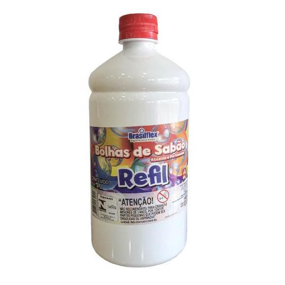 Imagem de Refil para Bolinhas de Sabão Bubble 1 Litro Brasilflex