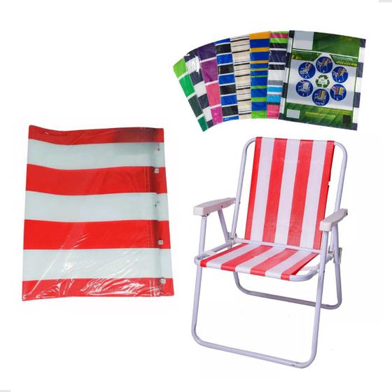 Refil para Cadeira de Praia Trocar Tecido Renovar Cadeira de Abrir (Kit com 3) Menor preço em Refil para Cadeira de Praia Trocar Tecido Renovar Cadeira de Abrir (Kit com 3)