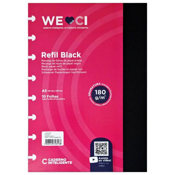 Imagem de Refil para Caderno Inteligente Black 180g 10 Folhas A5