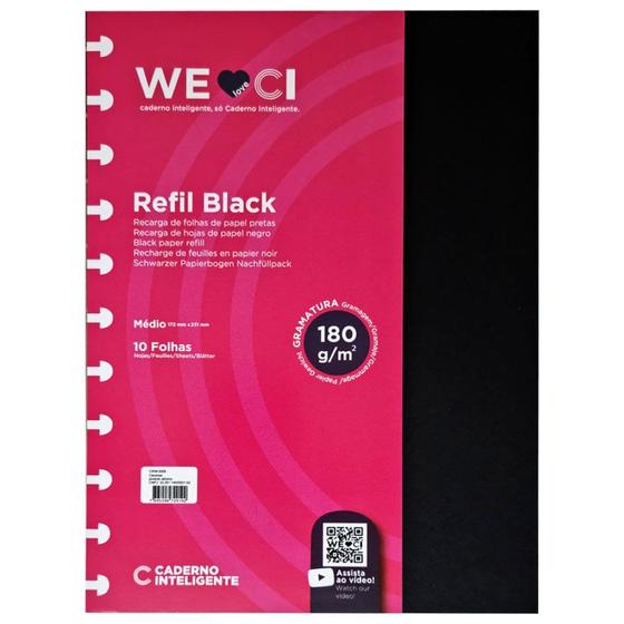 Imagem de Refil para Caderno Inteligente Black 180g 10 Folhas Médio