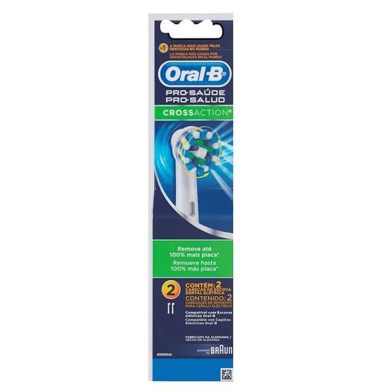 Imagem de Refil Para Escova Dental Elétrica Oral-B CrossAction - 2 Unidades