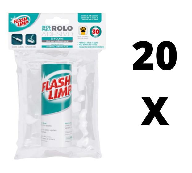 Imagem de Refil Para Rolo Tira Pelo C/20 Flashlimp