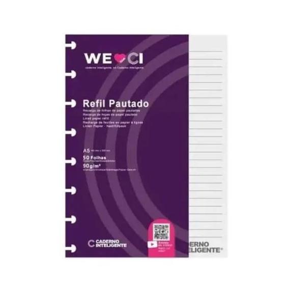 Imagem de Refil Pautado A5 50 Folhas Caderno Inteligente - Weci