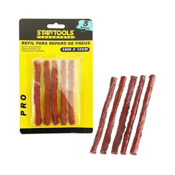 Imagem de Refil Reparo Pneu Sem Câmara Macarrão Kit Com 5 Reparos - Startools