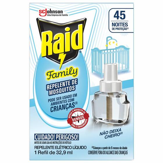 Imagem de Refil Repelente Elétrico Líquido Raid 45 Noites Family 32,9ml