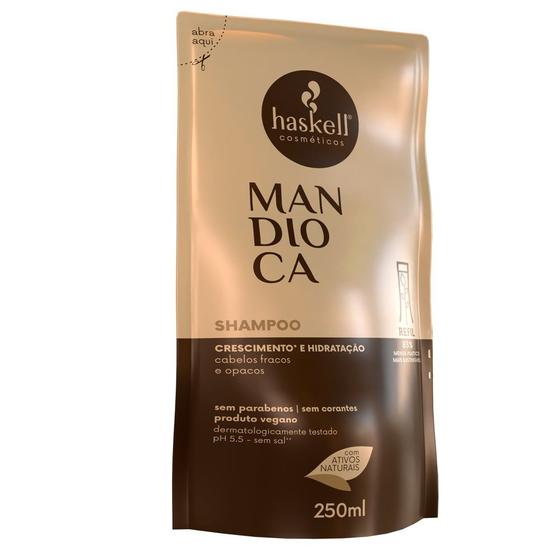 Imagem de Refil Shampoo Haskell Mandioca 250ml Crescimento Hidratacao