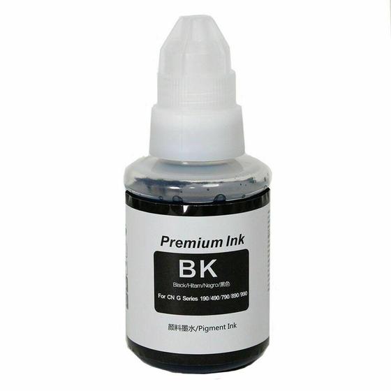 Refil Tinta Compativel Canon Gi190 Gi190BK Black G3110 G3111 G1100 G2100 G3100 135ml Menor preço em Refil Tinta Compativel Canon Gi190 Gi190BK Black G3110 G3111 G1100 G2100 G3100 135ml