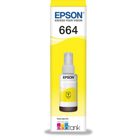 Refil Tinta Epson T664420 Amarelo 70ml Menor preço em Refil Tinta Epson T664420 Amarelo 70ml
