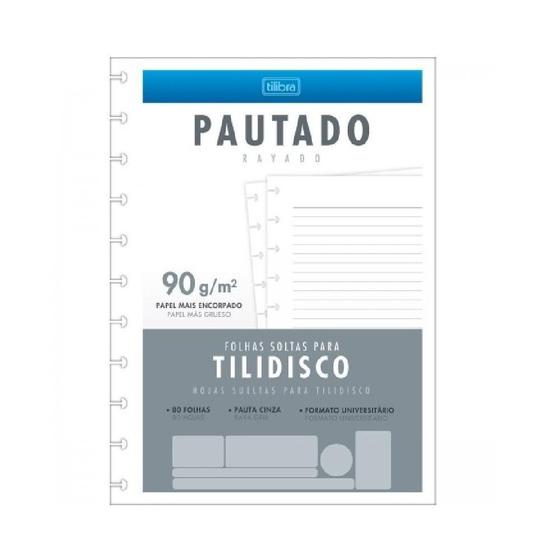 Imagem de Refil Univ. Pautado 90g 80fls - Furação 11 Discos, Cert. FSC