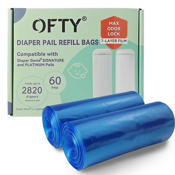 Imagem de Refis para Papeleira de Fraldas OFTY - Compatível com Diaper Genie Easy Roll