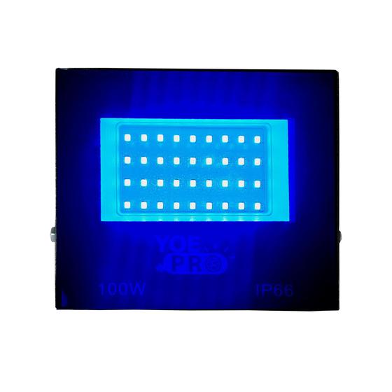 Imagem de Refletor Azul Led 100w Ip66 Bivolt Smd Prova D'agua + Rele Fotocelula Sensor