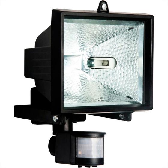 Imagem de Refletor Brasfort Com Sensor Halogena 500W Preto 8903