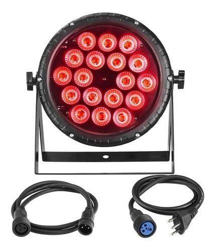 Imagem de Refletor Canhao Led Par 64 Rgbwa+uv 18 Leds 18w Prova D'agua 110v/220v