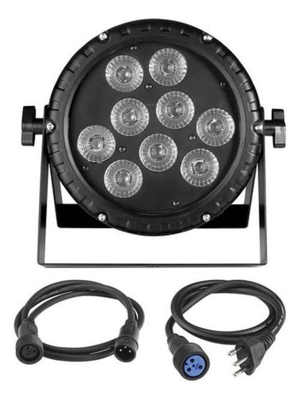 Imagem de Refletor Canhao Led Par 64 Rgbwa+Uv 9 Leds 18W Prova D'Agua