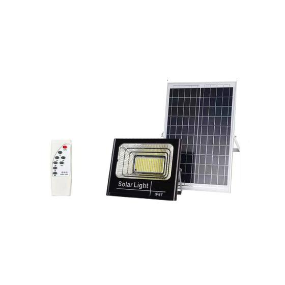 Imagem de Refletor de lâmpada solar de 120 W + painel de 50.000 h com controle remoto