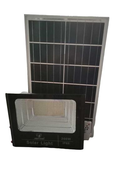 Imagem de Refletor de led 200w  energia solar com controle + placar solar completo