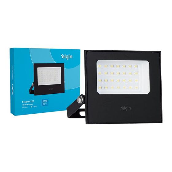 Imagem de Refletor De Led Elgin 50W. 6500K. 4000Lm Ip66 Preto Bivolt