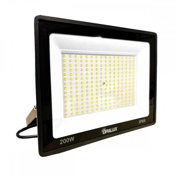 Imagem de Refletor De Led Opalux 200W. 6500K. 16000Lm Ip66 Preto Bivolt