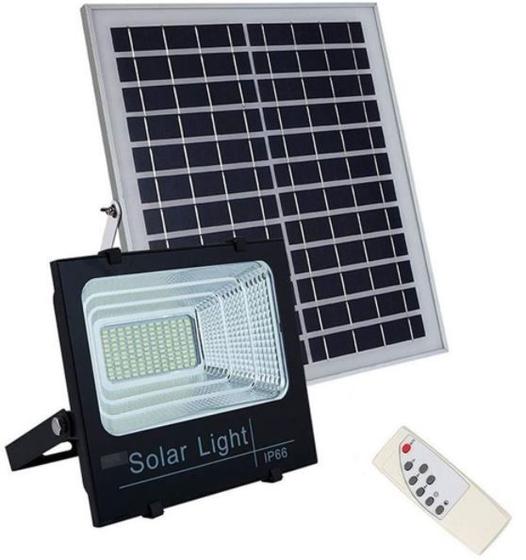 Imagem de Refletor de Led Solar 400w C/ Controle Remoto e Placa Solar