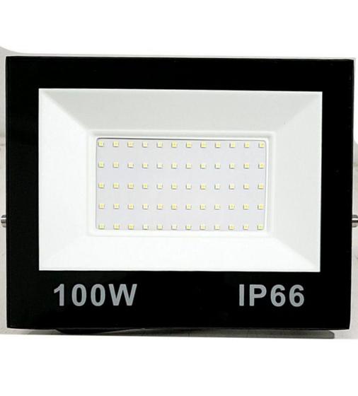 Refletor holofote 100w microled bivolt branco frio 6500k - Gal Menor preço em Refletor holofote 100w microled bivolt branco frio 6500k - Gal