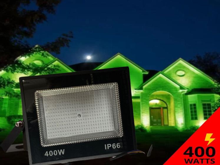 Imagem de Refletor Holofote Led Bivolt Ip66 400w a Prova Dágua Verde