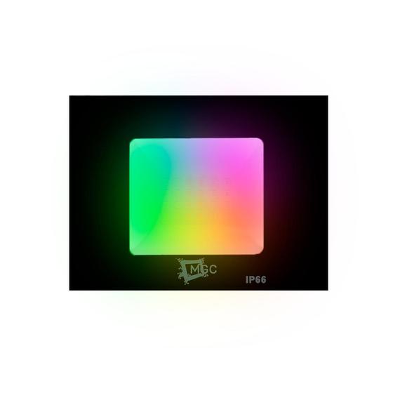 Imagem de Refletor Holofote Led Rgb Multicolorido C/ Controle 100w Ip66 Bivolt Quintal Jardim