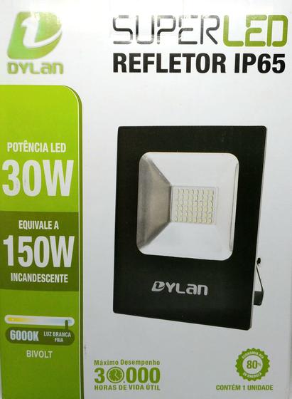 Imagem de Refletor IP65 Super LED 30w 6000k Luz Branca Fria Dylan