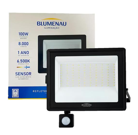Refletor LED 100w Com Sensor De Presença IP65 6500k Branco Frio - Blumenau Menor preço em Refletor LED 100w Com Sensor De Presença IP65 6500k Branco Frio - Blumenau
