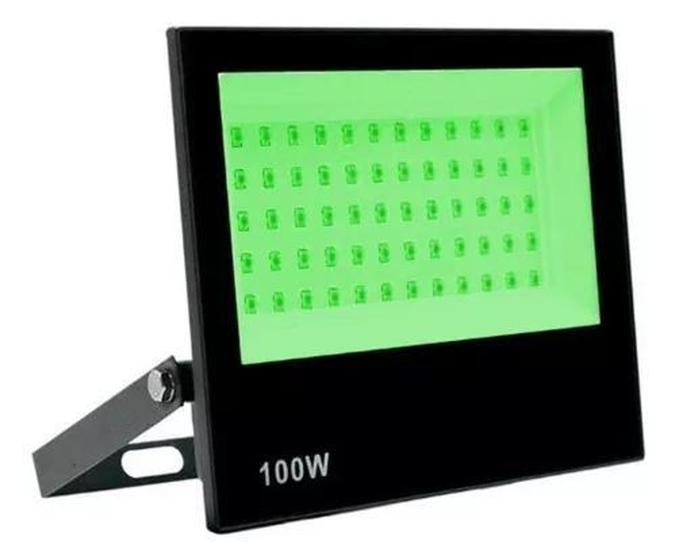 Imagem de Refletor Led 100w Verde Prova Dagua Luminária Holofote - MGC