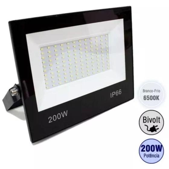 Imagem de Refletor LED 200W Energia Interno/Externo Solar Preto IP66 Novo