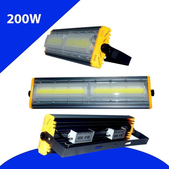 Imagem de Refletor Led 200W Linear Duplo Branco Frio Prova d Agua IP68