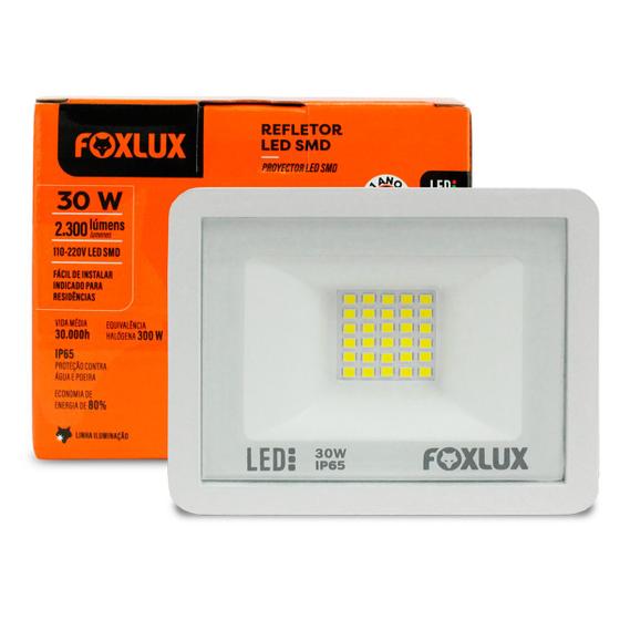 Imagem de Refletor Led 30W 6500K Branco Bivolt Foxlux