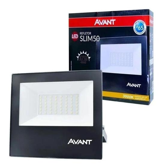 Imagem de Refletor Led 50w Cob Slim Avant Bivolt  Ip65 3000k Blindado