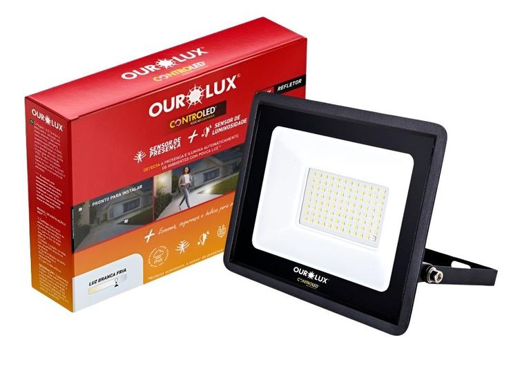 Imagem de Refletor LED 50w Com Sensor de Presença Controled Ourolux