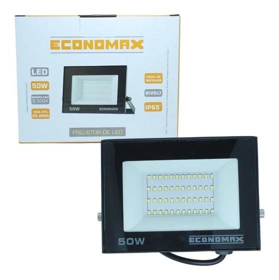 Imagem de REFLETOR LED 50W PRO SLIM 6500K ECONOMAX - Bivolt