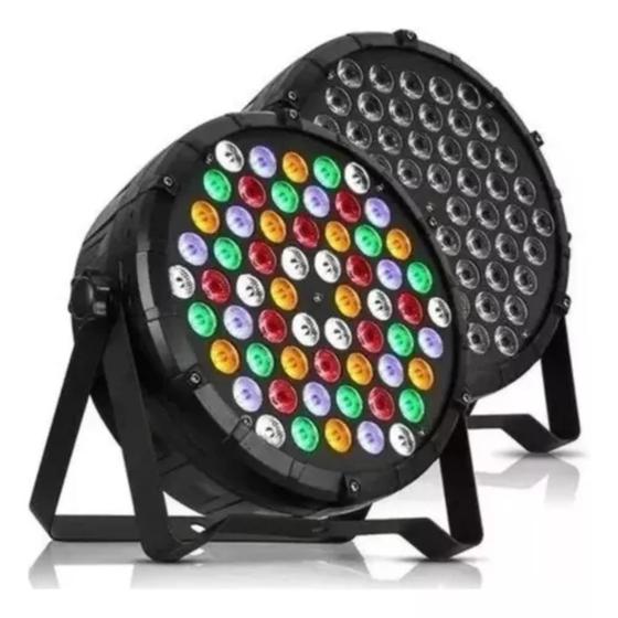 Imagem de Refletor LED 60 LEDs 3 em 1 RGBW DMX Painel Digital Canhão de Luz Slim Strobo RO-60A
