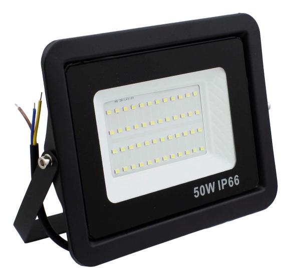Imagem de Refletor LED Branco Holofote Bivolt Alfacell 50W 48 Leds Resistente a Água