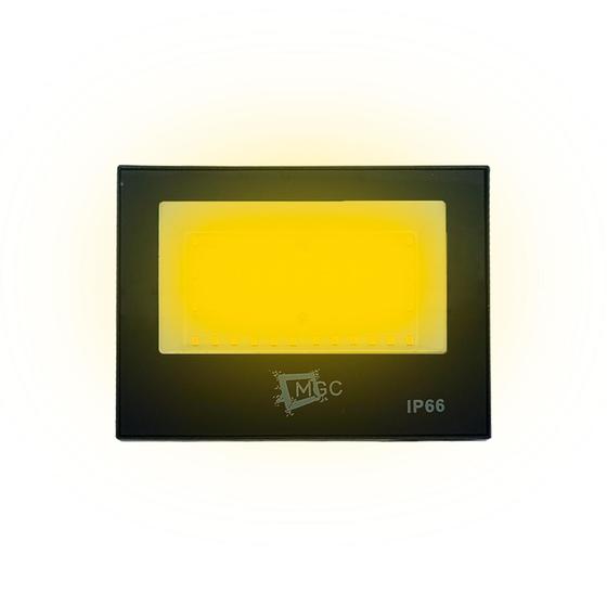 Imagem de Refletor Led Holofote 100w Branco Quente 3000k A Prova D'agua Bivolt Para Condomínio Quintal Decoração Jardins e Festas