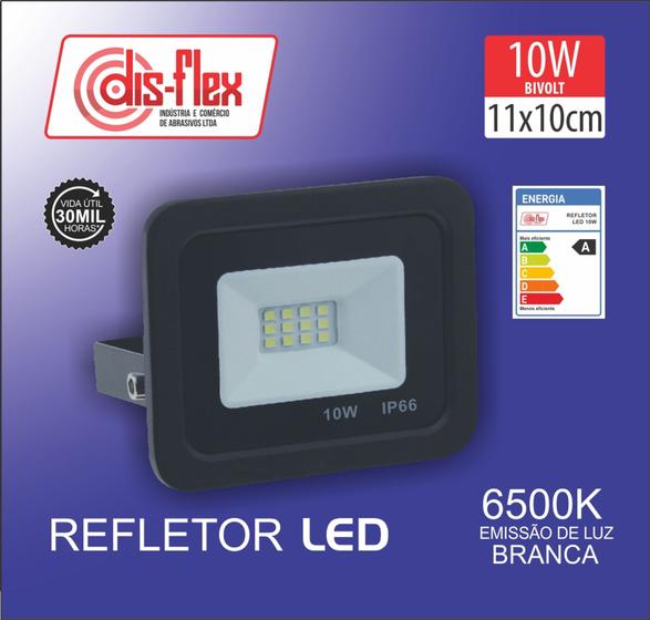 Imagem de REFLETOR LED PRETO 10W 6500k  110 / 220V    IP 66 SLIM , CAIXA 20 UNIDADES Cod.68.002