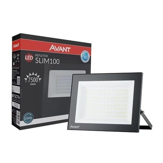 Imagem de Refletor Led Slim 100w 6500k Bivolt 7500lm Avant