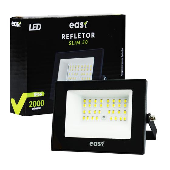 Imagem de Refletor Led Slim 50 Easy Avant Alta Potência 50W Luz Fria 6500k Holofote Bivolt Á Prova D'Água