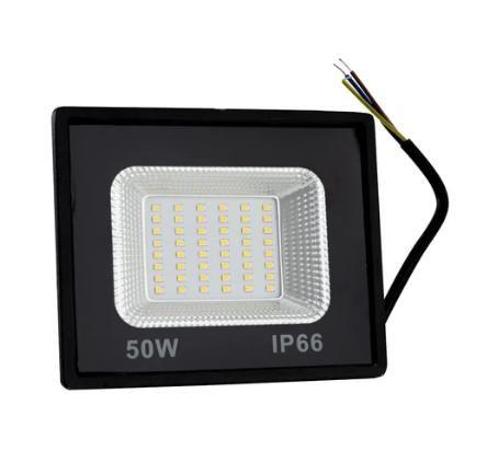 Imagem de Refletor Led Slim 50W Branco Quente Holofote Bivolt 4500 Lumens 3000k Resistente a Água e Poeira IP67 Externo