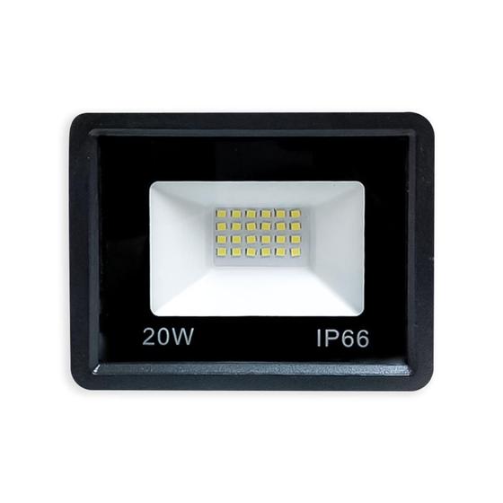 Imagem de Refletor Led Slim/Fino Alumínio Preto 20W Branco-Frio 6000K